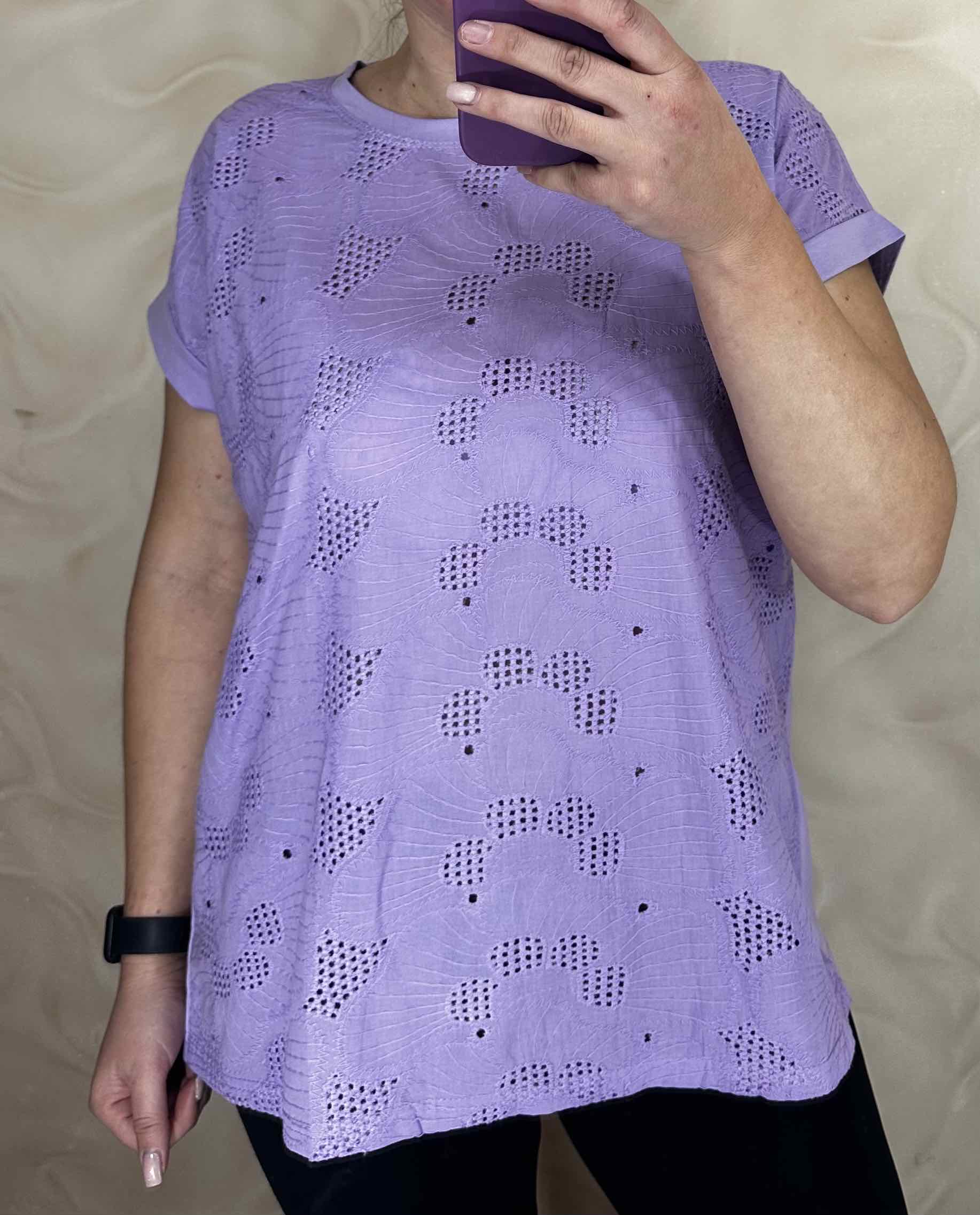 Футболка LeVisha (M-2XL) 26005 lilac (лето)