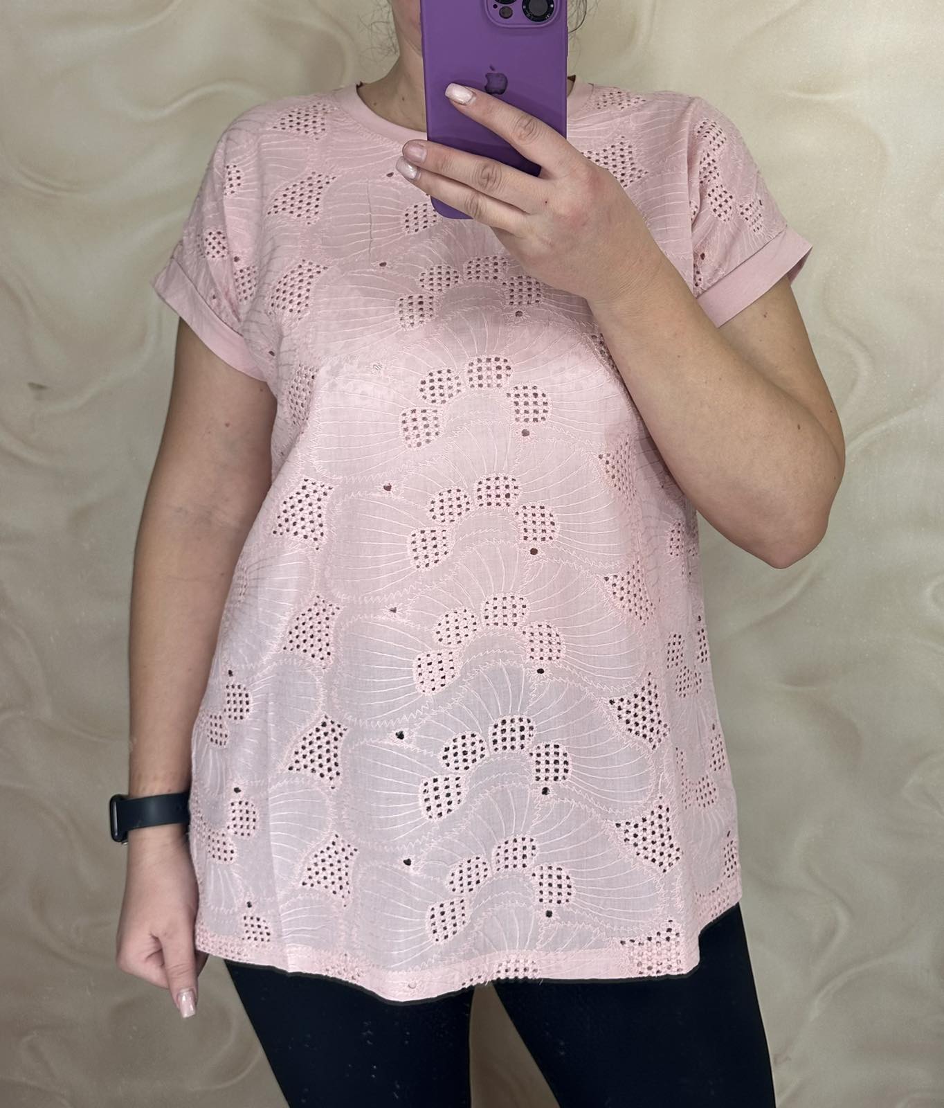 Футболка LeVisha (M-2XL) 26005 pink (лето)