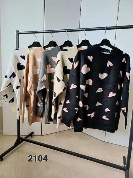 Свитер FSN (50-54) 2104 l.beige-black (деми)