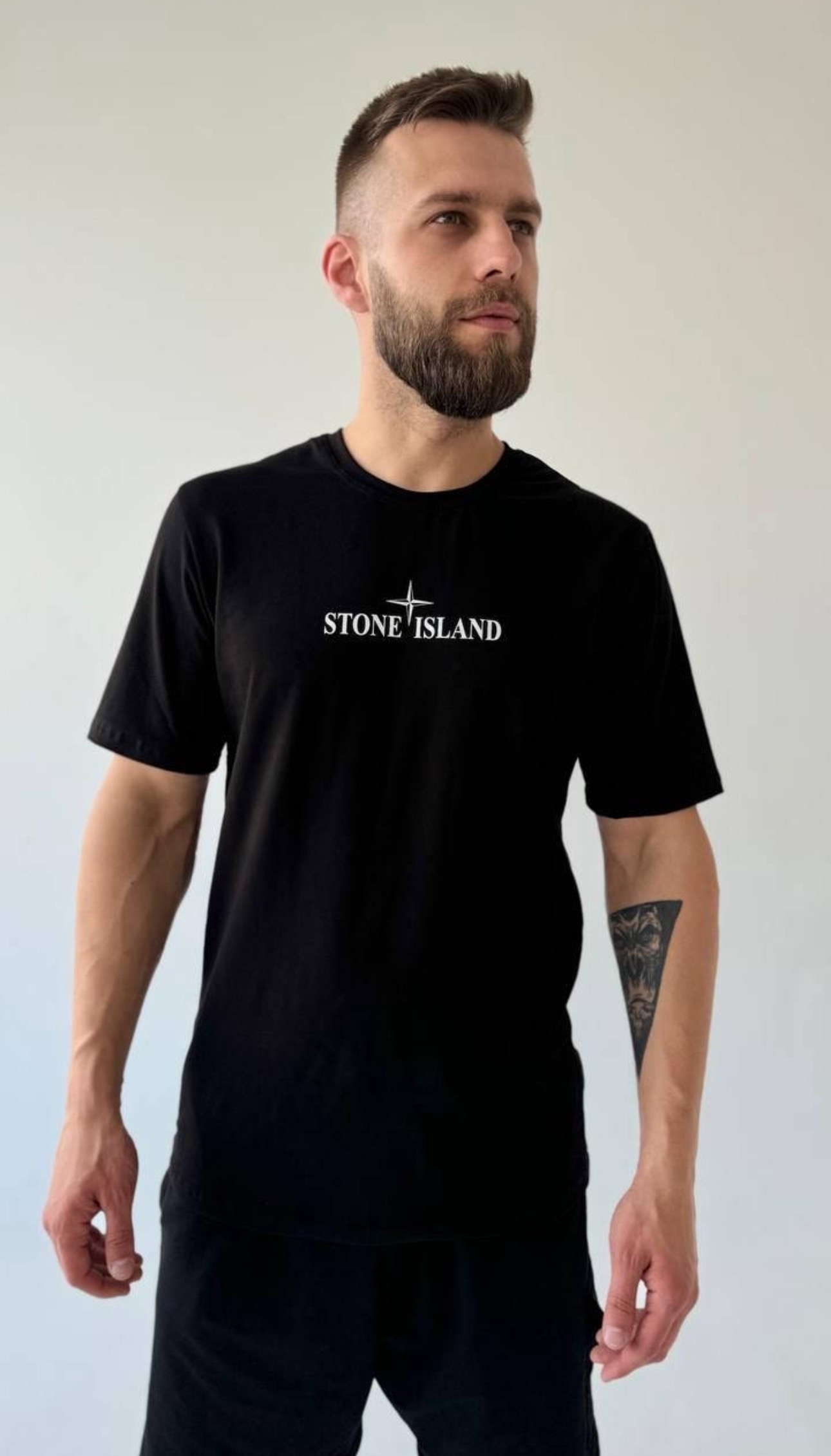 Футболка Madoka (M-3XL) 1256 black (лето)