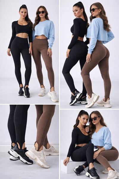 Лосины Lora (M-2XL) LR1129 black (деми)