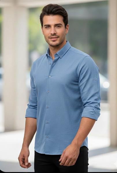 Рубашка Mary Poppins (S-2XL) 7189 l.blue (деми)