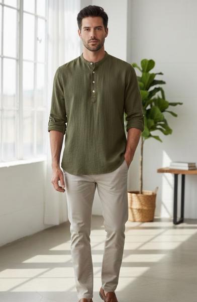 Рубашка Mary Poppins (S-2XL) 7197 khaki (деми)