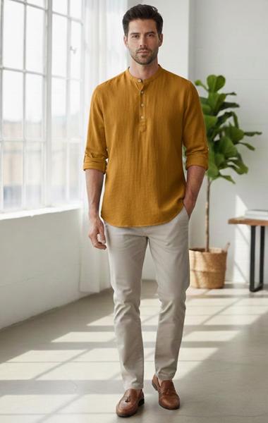 Рубашка Mary Poppins (S-2XL) 7200 yellow (деми)