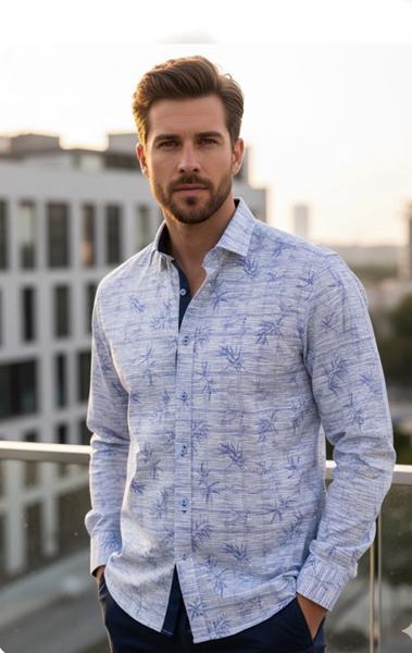 Рубашка Mary Poppins (S-2XL) 7214 l.blue (деми)