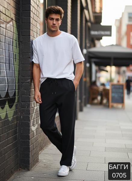 Штаны спорт Moranny (S-2XL) 0705 black (деми)