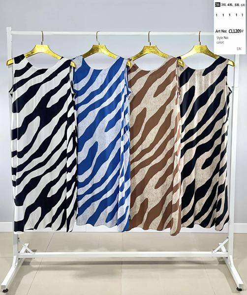 Платье BASE (2XL-6XL) CL1209 beige-black (лето)