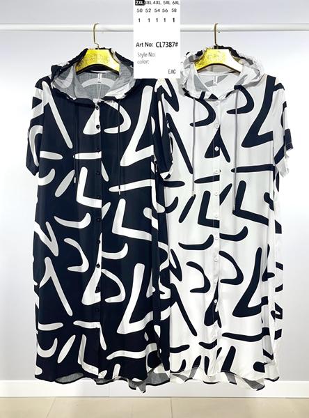 Платье BASE (2XL-6XL) CL7387 black (лето)