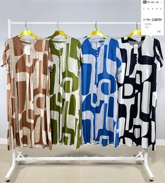 Платье BASE (2XL-6XL) CL8079 black (лето)