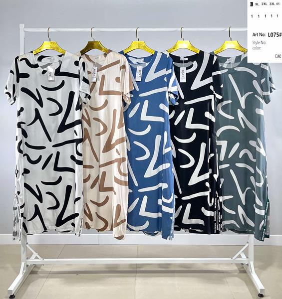 Платье BASE (L-4XL) L075 black (лето)