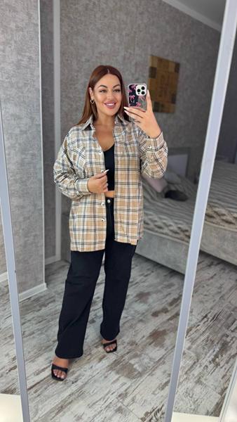 Рубашка Adam&Eva (42-56) 266 beige (деми)