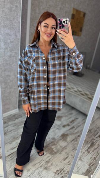 Рубашка Adam&Eva (42-56) 266 l.blue (деми)