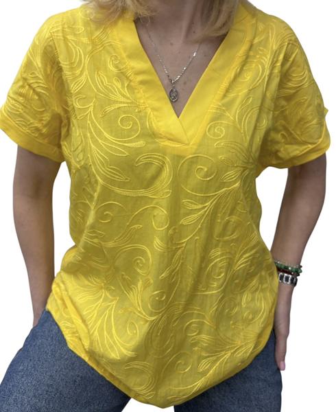 Футболка Elena&Vika (48-54) 26003 yellow (лето)