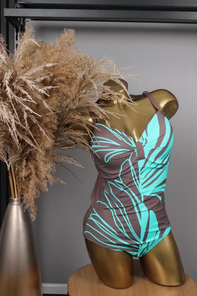 Купальник Sun&Sea (48-56) 26812 grey-l.blue (лето)