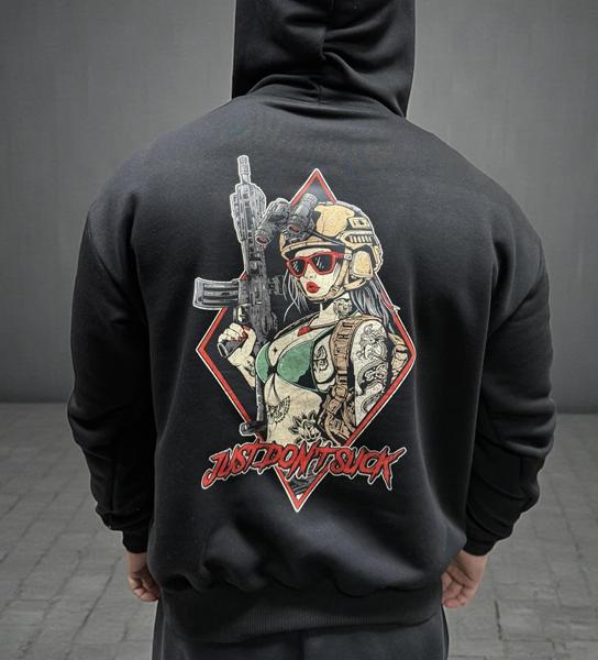 Худи Madoka (M-3XL) 1345 black (деми)