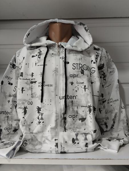 Кофта спорт Panda (S-2XL) 1464 white (деми)