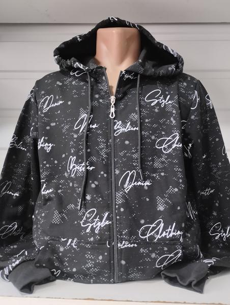 Кофта спорт Panda (S-2XL) 1465 black (деми)