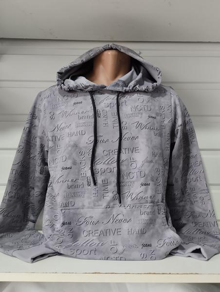 Худи Panda (S-2XL) 1471 grey (деми)