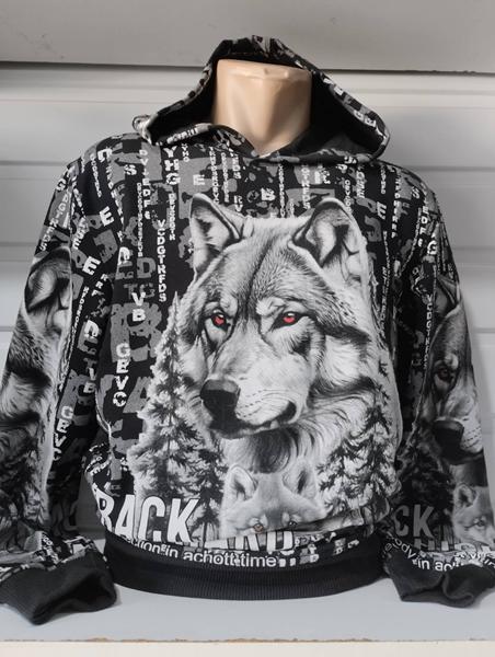 Худи Panda (S-2XL) 1523 black (деми)