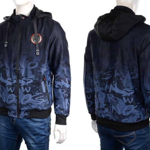 Куртка M7 (L-3XL) 2220 black-blue (деми) M7 2220 black-blue