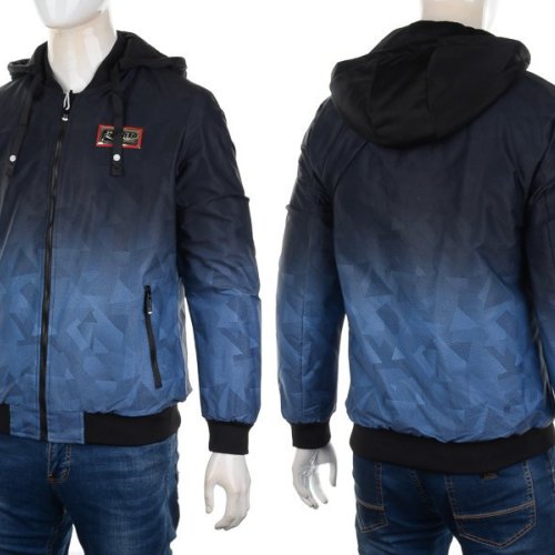 Куртка M7 (L-3XL) 2222 black-blue (деми) M7 2222 black-blue