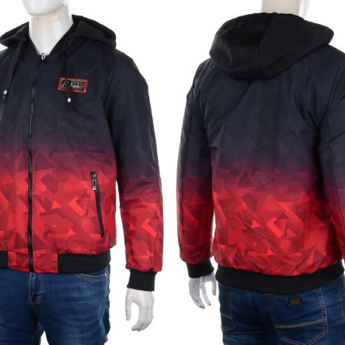 Куртка M7 (L-3XL) 2222 black-red (деми) M7 2222 black-red