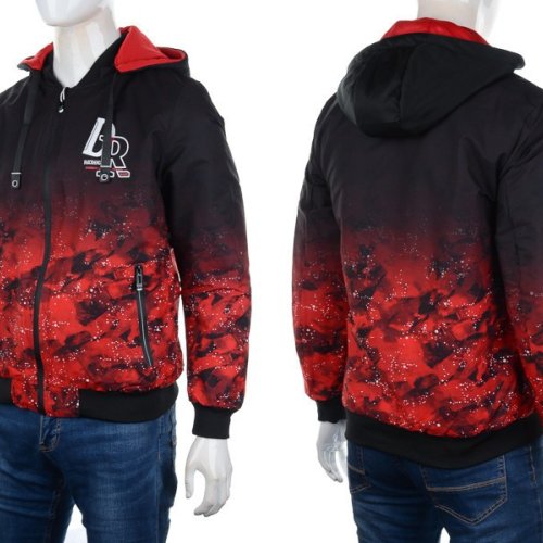 Куртка M7 (L-3XL) 2223 red-black (деми) M7 2223 red-black