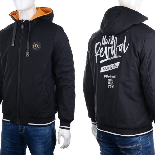 Куртка M7 (L-3XL) 2226 black-orange (деми) M7 2226 black-orange