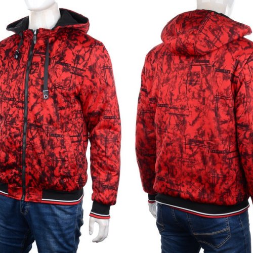 Куртка M7 (L-3XL) 2227 red-black (деми) M7 2227 red-black