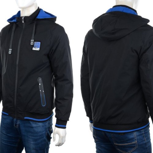 Куртка M7 (L-3XL) 2228 black-blue (деми) M7 2228 black-blue