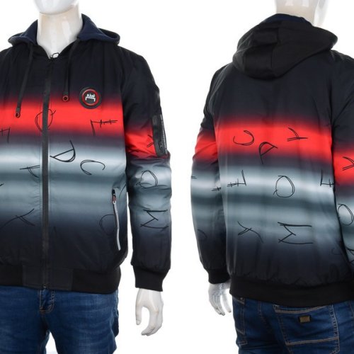 Куртка M7 (XL-3XL) 7798 black-red (деми) M7 7798 black-red