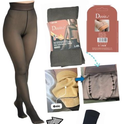 Колготы ALIA (L-4XL) K9110A black мех/капрон (зима) ALIA K9110A black мех/капрон