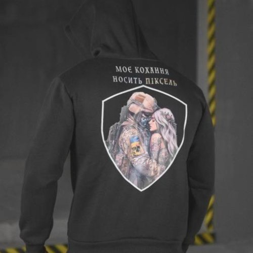 Худи Madoka (M-3XL) 1185 black (зима) Madoka 1185 black