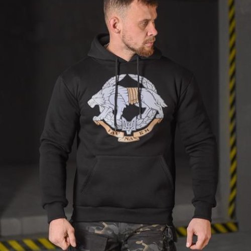 Худи Madoka (M-3XL) 1191 black (зима) Madoka 1191 black