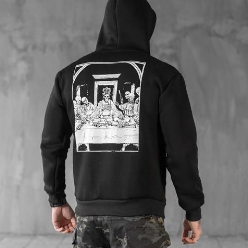 Худи Madoka (M-3XL) 1193 black (зима) Madoka 1193 black