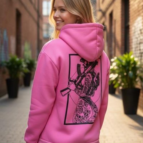 Худи Madoka (M-3XL) 1212 pink (зима) Madoka 1212 pink