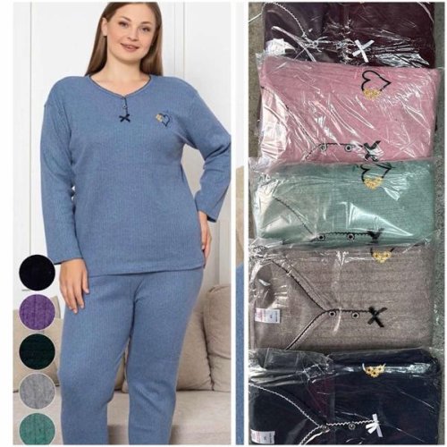 Пижама HomeWear (XL-5XL) H105 mix (зима) HomeWear H105 mix