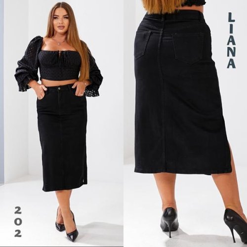 Юбка Liana Denim (30-36) 202 black (лето) Liana Denim 202 black