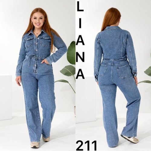 Комбинезон Liana Denim (L-5XL) 211 l.blue (лето) Liana Denim 211 l.blue