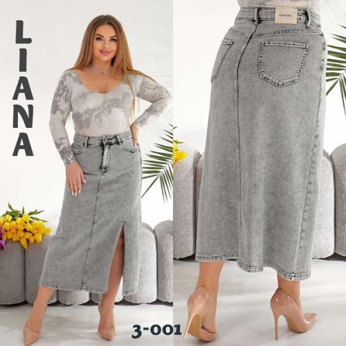 Юбка Liana Denim (32-42) 3-001 l.grey (лето) Liana Denim 3-001 l.grey