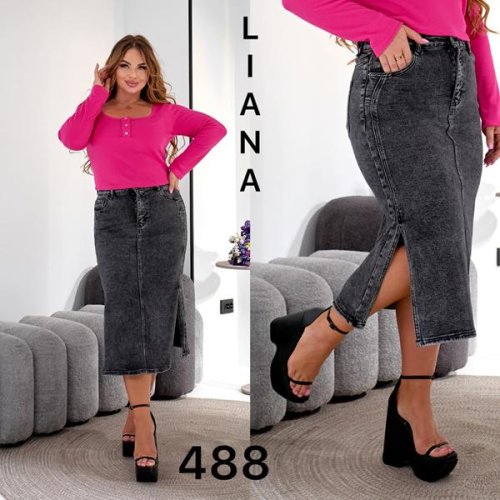 Юбка Liana Denim (32-42) 488 grey (лето) Liana Denim 488 grey