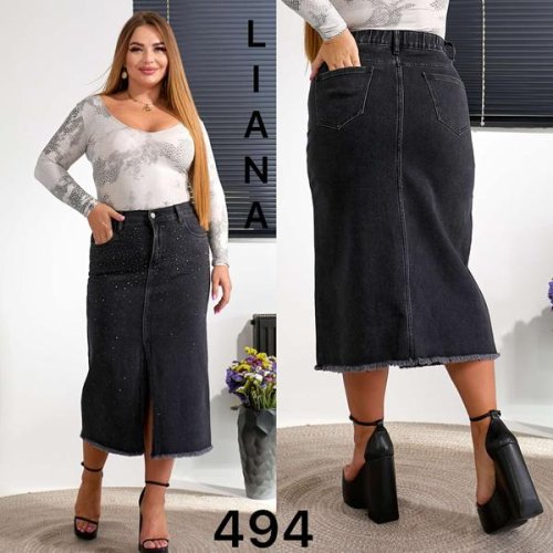 Юбка Liana Denim (30-36) 494 d.grey (лето) Liana Denim 494 d.grey