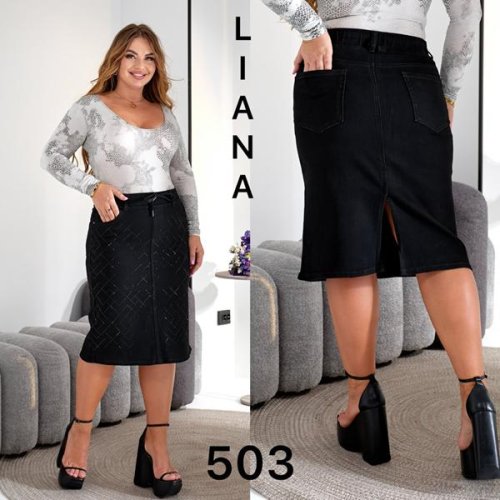 Юбка Liana Denim (32-42) 503 black (лето) Liana Denim 503 black