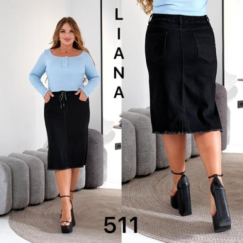 Юбка Liana Denim (32-42) 511 black (лето) Liana Denim 511 black