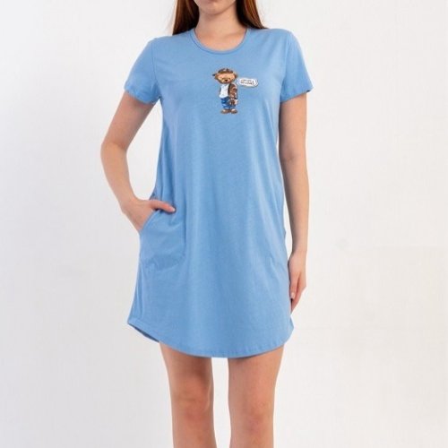 Ночнушка Trikotag (M-2XL) T57 l.blue (лето) Trikotag T57 l.blue