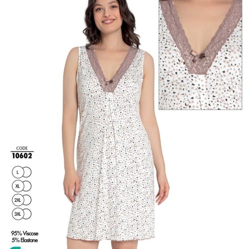 Ночнушка Trikotag (L-3XL) 10602 white (лето) Trikotag 10602 white