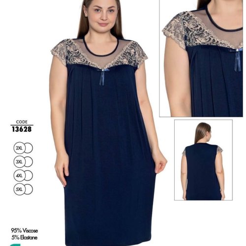 Ночнушка Trikotag (2XL-5XL) 13628 navy (лето) Trikotag 13628 navy
