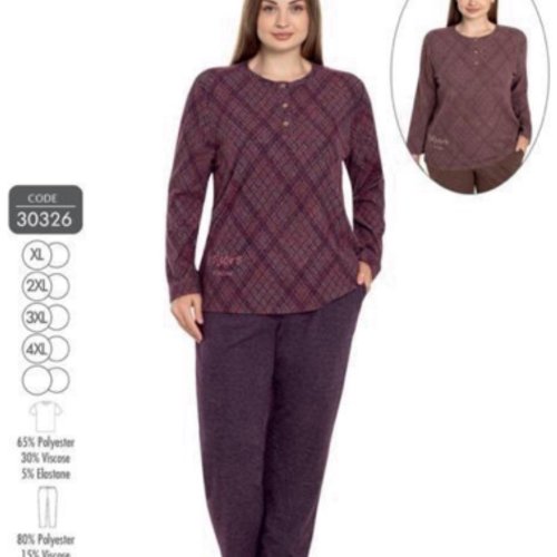 Пижама Trikotag (XL-4XL) 30326 wine (деми) Trikotag 30326 wine
