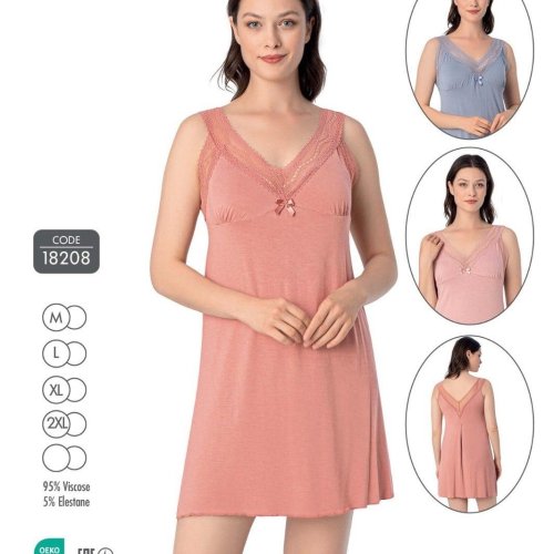 Ночнушка Trikotag (M-2XL) 18208 peach (лето) Trikotag 18208 peach