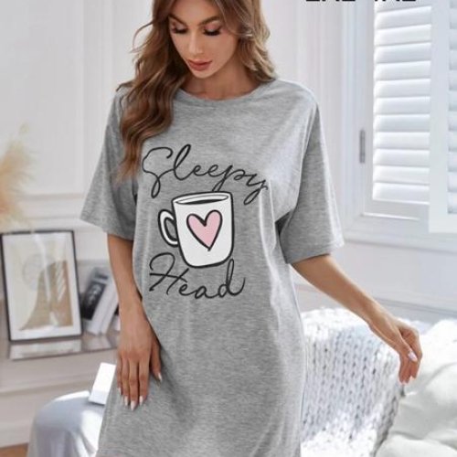 Ночнушка Anion (2XL-4XL) 6632 grey (лето) Anion 6632 grey